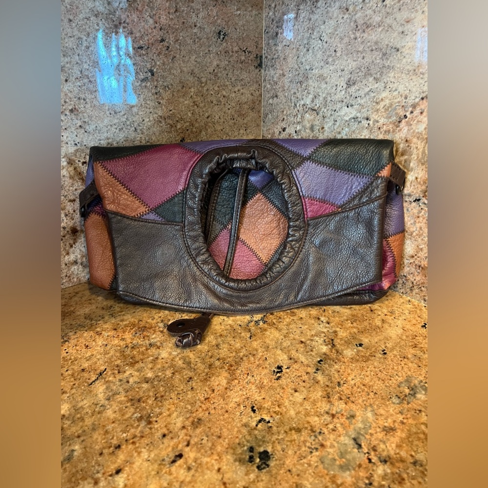 Joe Jeans Patchwork Leather Multi-Colored Clutch … - image 6